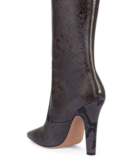 Paris Texas Brown Elsa Snakeskin-Effect Boots