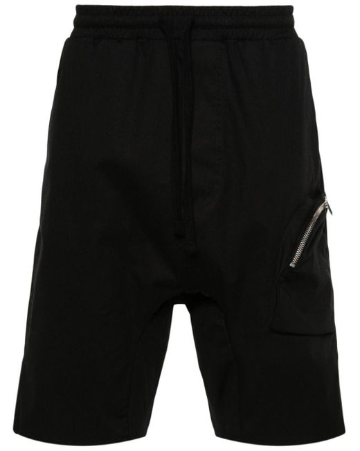 Thom Krom Black Drawstring Cargo Shorts for men