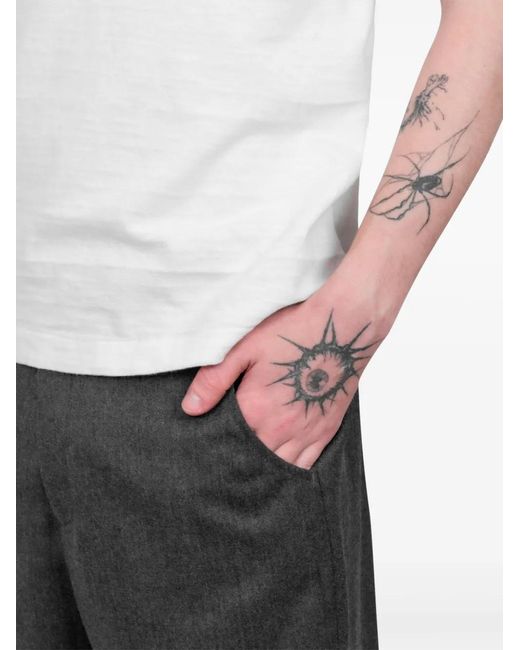 Another Aspect Black 1.0 Tonal-Stitching Trousers for men