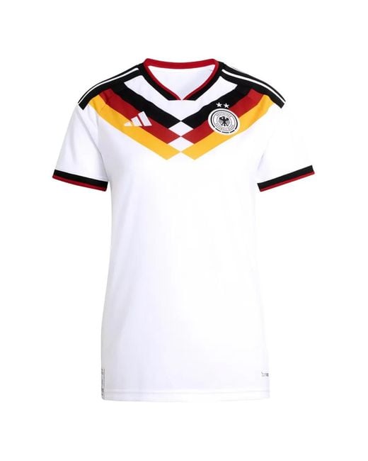 Adidas Blue Germany 26 Home Logo-Print T-Shirt