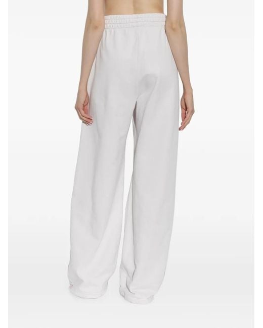 DIESEL White Crystal-Embellished Track Pants