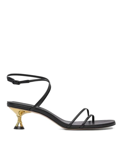 STUDIO AMELIA Black 50Mm Helix-Shaped Heel Sandals