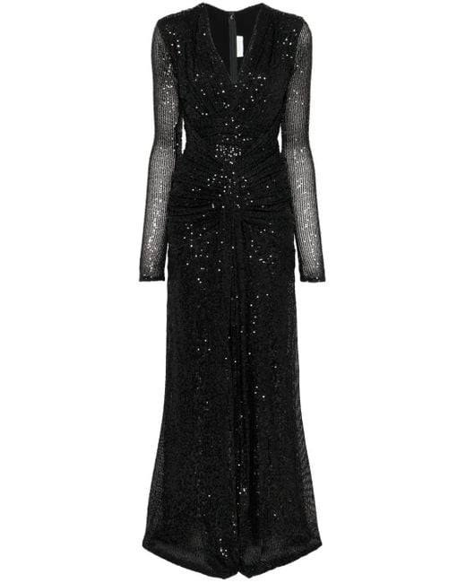 ZEENA ZAKI スパンコール ドレス Black