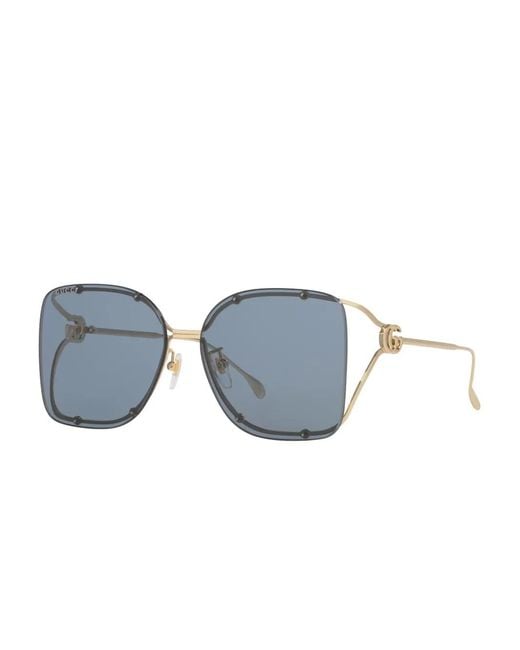 Gucci Blue Square-Frame Sunglasses
