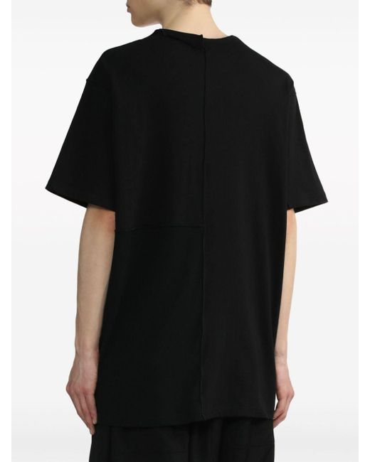 Camiseta asimétrica Yohji Yamamoto de hombre de color Black