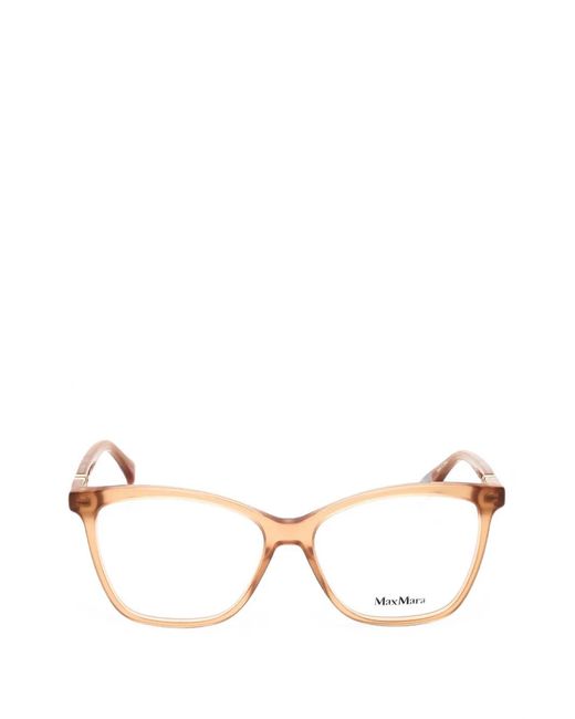 Max Mara Eyewear Natural Rectangular-Frame Glasses