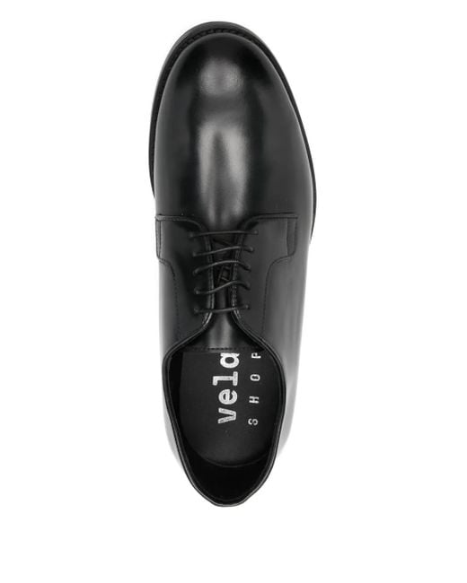 VELA SHOP Black Lace-Up Derby Shoes for men