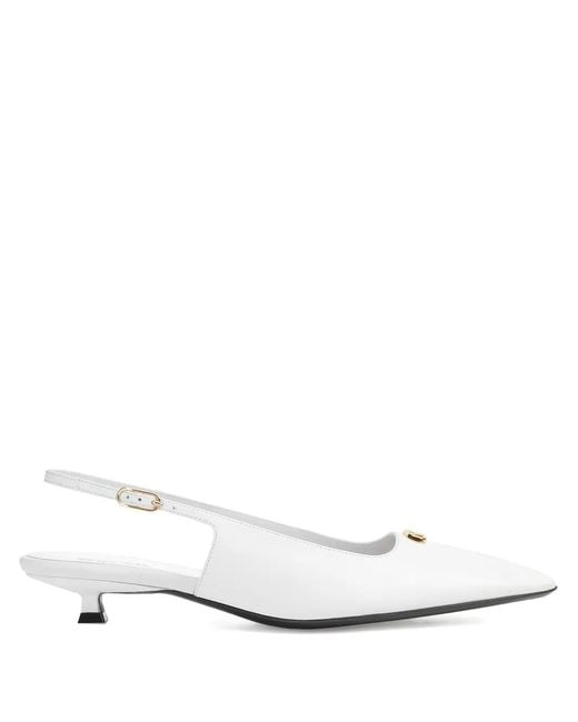 Sergio Rossi White Square-Toe Sandals