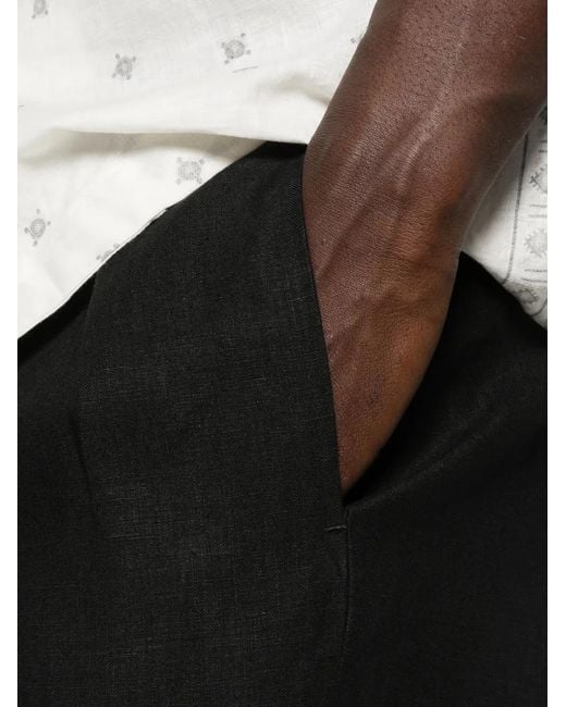 Caruso Black Pleated Trousers for men