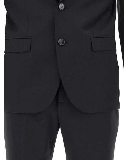 Manuel Ritz Black Single-Breasted Slim-Fit Suit for men