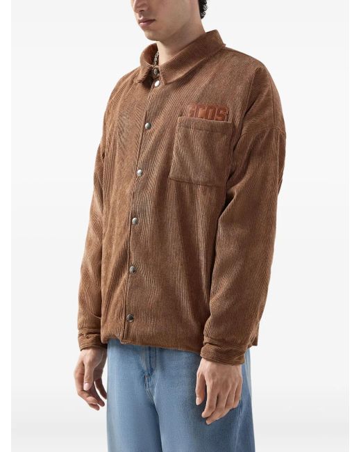 Gcds Brown Corduroy Shirt Jacket for men