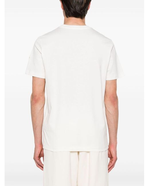 Moncler White Laminated Logo T-shirt Clothing for men