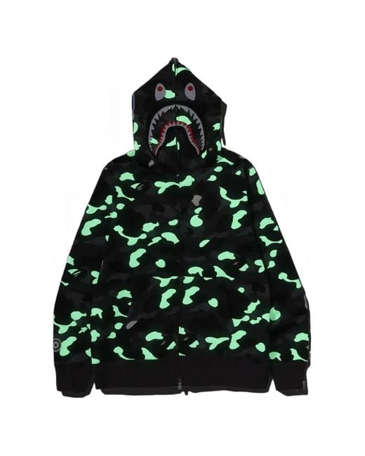 A Bathing Ape Black Shark Camouflage-Print Hoodie for men