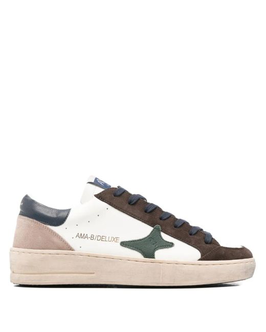 AMA BRAND White Deluxe Star-appliqué Sneakers for men