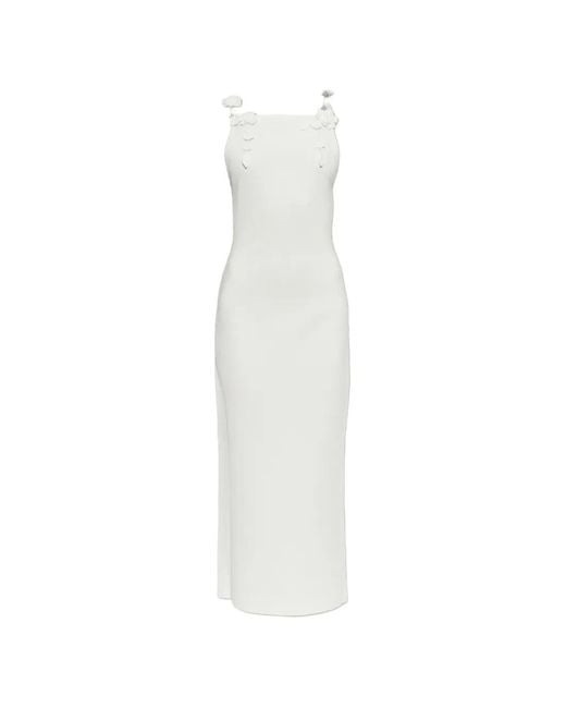Cult Gaia White Giuliana Crochet-Floral Backless Dress