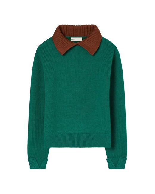 Jersey Con Cuello Tory Burch de color Green