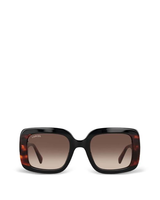 Lancel Black Swann Square Sunglasses
