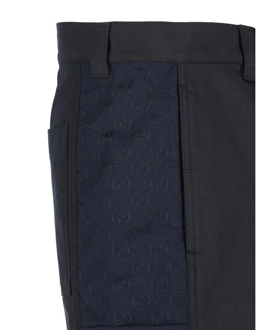 Gucci Blue Logo-Button Shorts for men