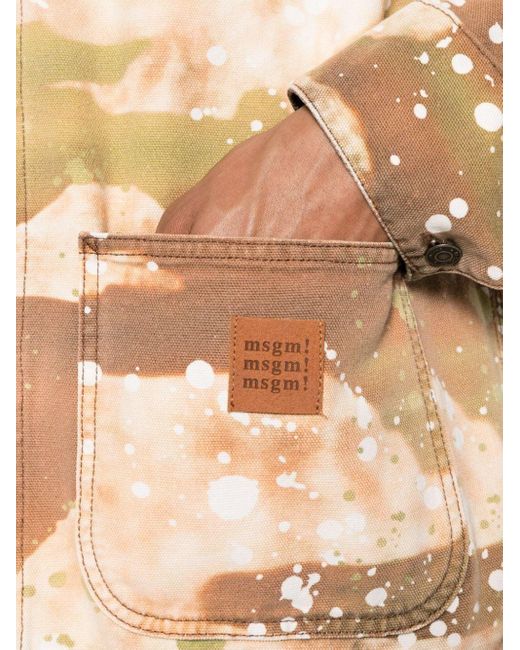 MSGM Hemdjacke mit Camouflage-Print in Brown für Herren