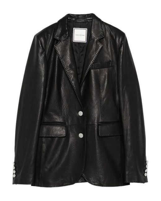 Tagliatore Black Solid Notched Lapel Blazer