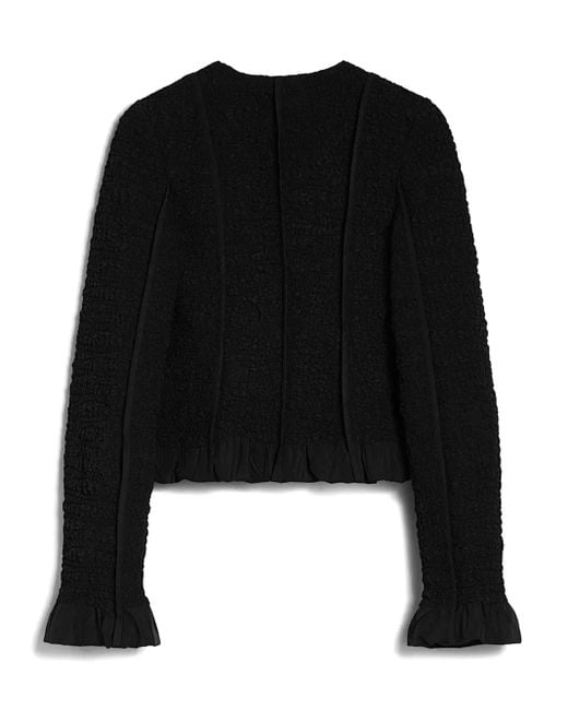 Jil Sander Black Chaqueta Puños-Dobladillo Drap Negro