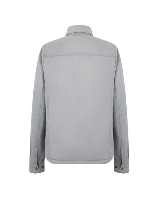 Moorer Gray Byron Snap-Button Shirt Jacket for men