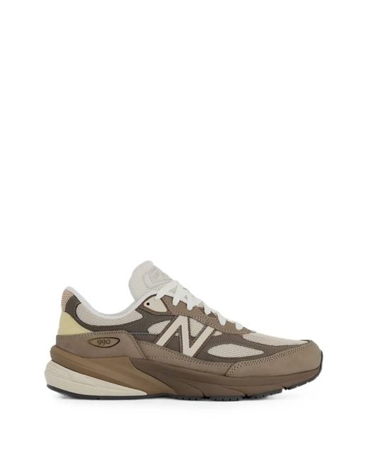 New Balance White 990V6 Panelled Sneakers