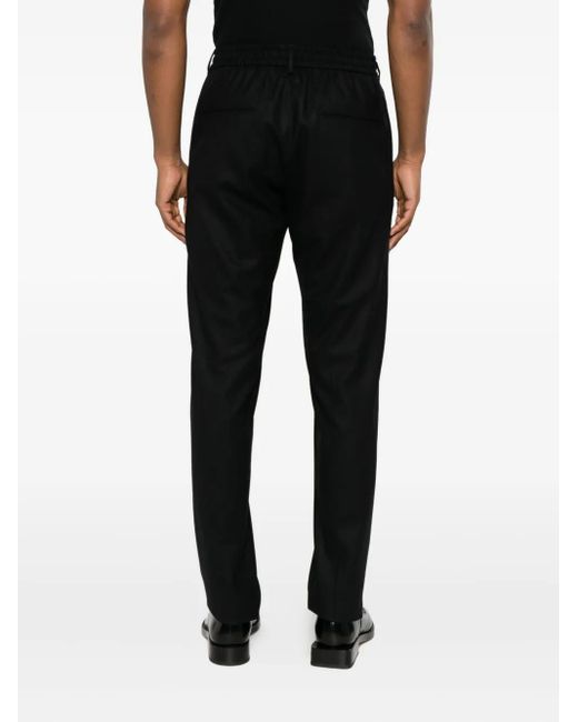 Tagliatore Black P-Newman Drawstring Trousers for men