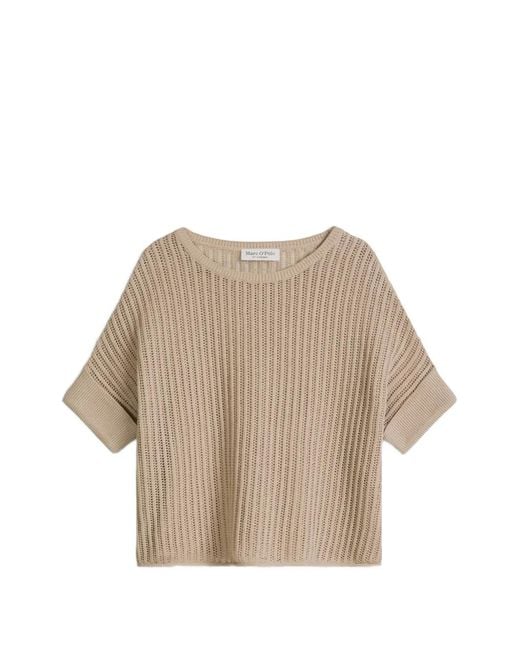 Marc O' Polo Natural Open-Knit Crew-Neck T-Shirt