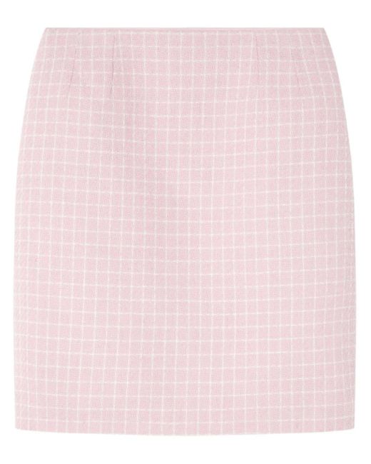 Versace Pink Crontrasto Tweed Pencil Skirt