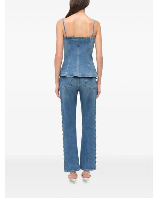 Jonathan Simkhai Blue Junie Studded Denim Top