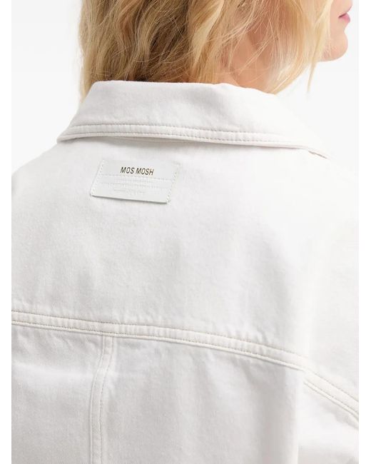 Mos Mosh White Button-Down Oversized Jacket
