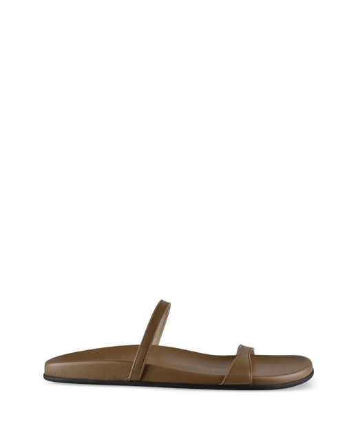 The Row White Strap Hugh Leather Sandals