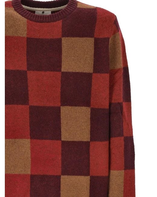 Anerkjendt Red Check-Pattern Sweater for men