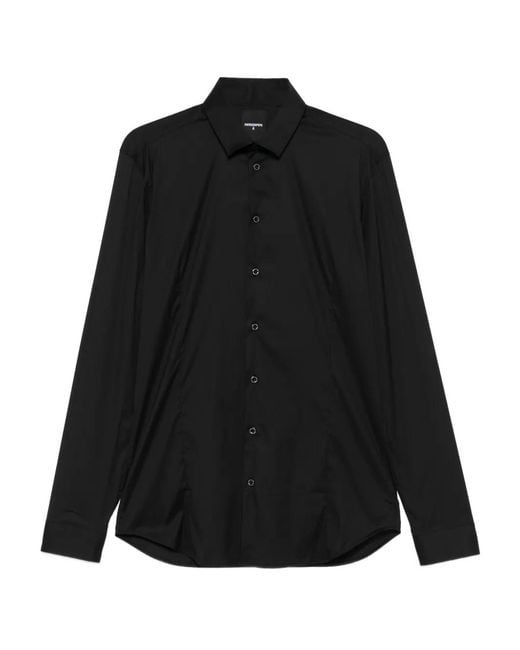 Patrizia Pepe Black Slim-Fit Poplin Shirt for men
