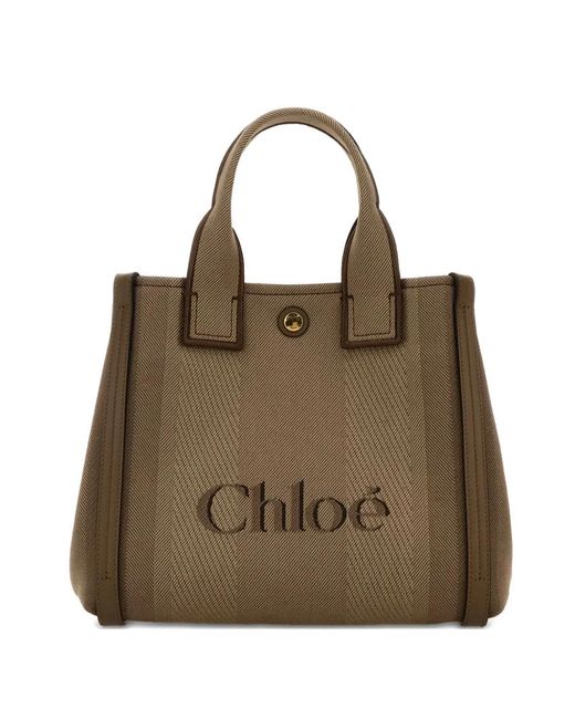 Chloé Brown Small Carry Tote Bag