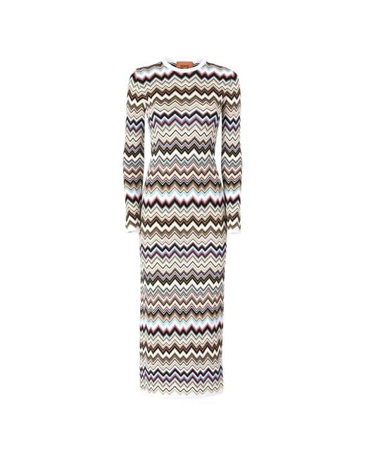 Missoni White Zigzag-Knit Dress