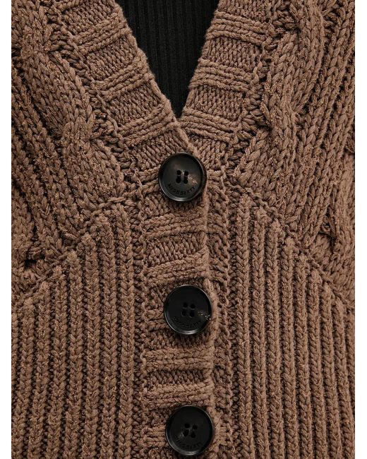 Miss Sixty Brown Button-Fastening Cardigan