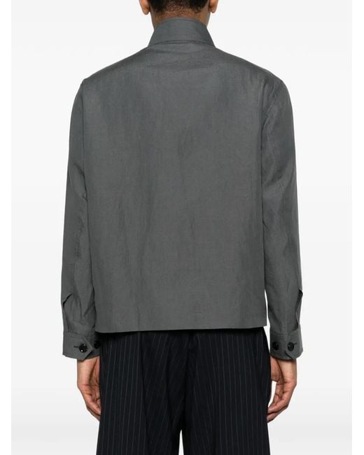 Lardini Gray Zip Collar Jacket for men