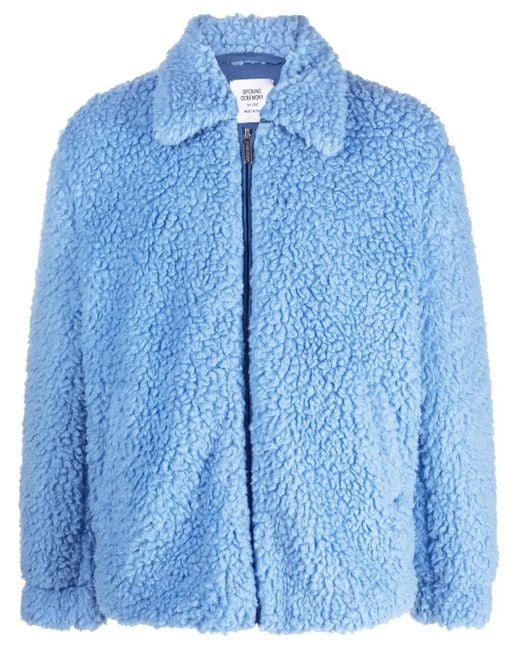 Opening Ceremony Blue Faux-Shearling Jacket for men