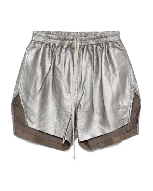 Rick Owens Ledershorts Mit Kordelzug in Gray für Herren