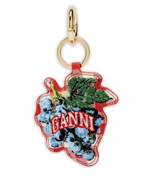 Ganni Grape Sleutelhanger in het White