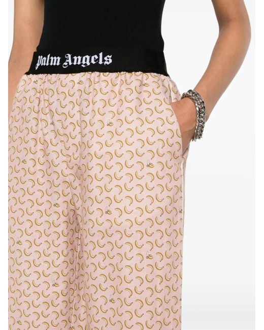 Palm Angels Pink Fruit-Print Trousers