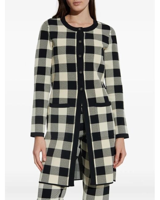 Posse Black Gingham Check Button Cardigan