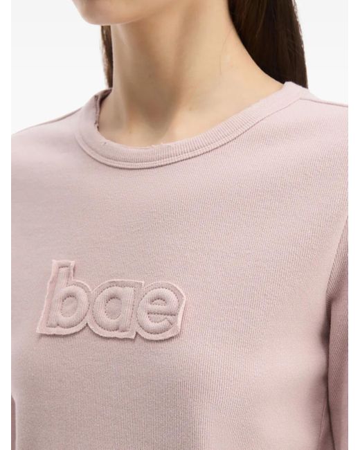 B+ AB Pink Embossed Long-Sleeve Top