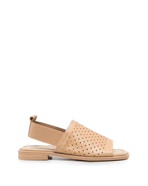 SERGIO MORETTI FIRENZE Natural Perforated Slingback Sandals