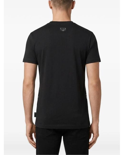 Philipp Plein Black Jersey T-Shirt Crown-Dollar for men