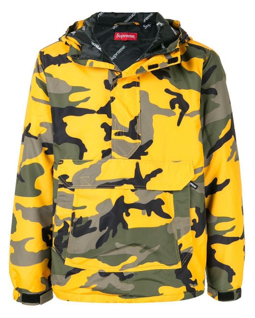 Supreme Half Zip Pullover in Camo,Green 