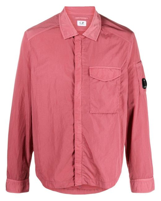C P Company Pink Chrome-r Lens-detail Shirt Jacket for men
