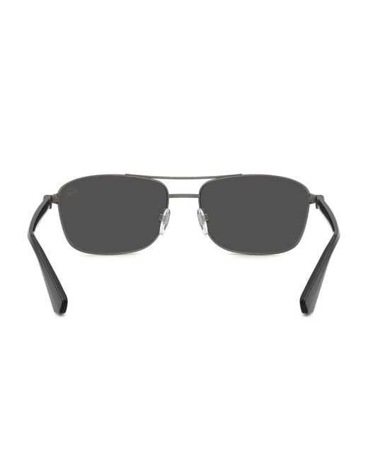 Burberry Gray Rectangle-Frame Sunglasses for men